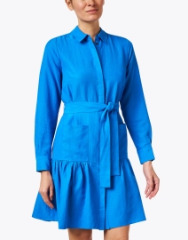 Front image thumbnail - Kobi Halperin - Nash Blue Shirt Dress