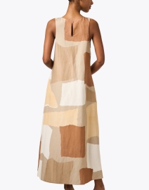 Back image thumbnail - Lafayette 148 New York - Beige Multi Print Maxi Dress