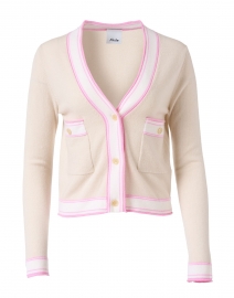 Beige and Pink Wool Cardigan
