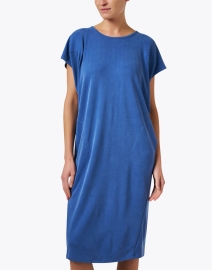 Front image thumbnail - Kindred - Avery Blue Ponte Cocoon Dress