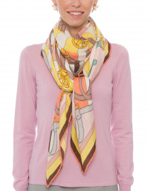 Firenze Melon and Yellow Silk Cashmere Scarf