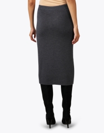 Back image thumbnail - Repeat Cashmere - Grey Knit Wool Skirt