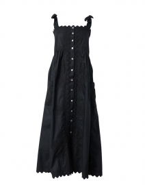 Black Cotton Poplin Shirt Dress 
