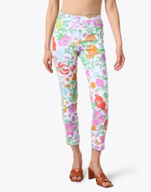Front image thumbnail - Gretchen Scott - Bright Floral Print Pull On Pant