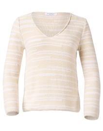 Beige Cotton Textured Sweater