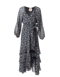 Product image thumbnail - Figue - Frederica Navy Multi Print Silk Dress 