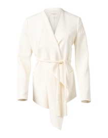 Product image thumbnail - Lafayette 148 New York - Ivory Stretch Silk Wrap Jacket