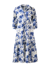 Product image thumbnail - Cara Cara - Hutton Blue and White Print Cotton Shirt Dress