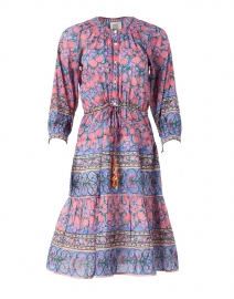 Colette Pink and Blue Floral Print Cotton Dress