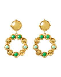 Product image thumbnail - Sylvia Toledano - Gold and Green Drop Earrings