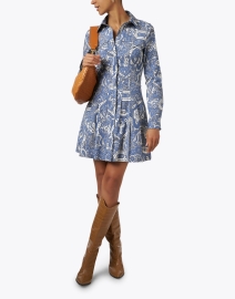 Look image thumbnail - Veronica Beard - Karmi Blue Paisley Print Shirt Dress