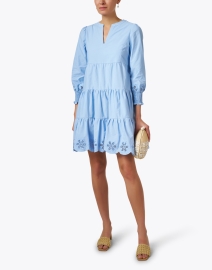 Look image thumbnail - Sail to Sable - Blue Embroidered Cotton Dress
