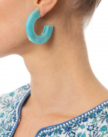 Gia Turquoise Resin Hoop Earrings