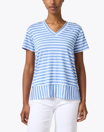 Front image thumbnail - Southcott - Carnation Blue and White Striped Top