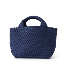 St. Barths Mini Solid Slate Blue Woven Handbag