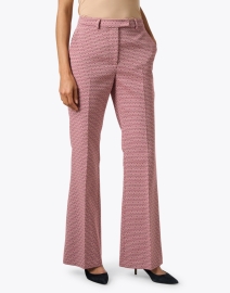 Front image thumbnail - Seventy - Fuchsia Jacquard Geometric Print Trousers