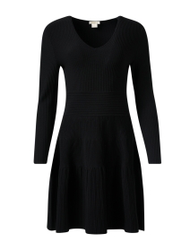 Cierra Black Knit Fit and Flare Dress