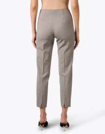 Back image thumbnail - Piazza Sempione - Monia Beige and Black Check Stretch Pant