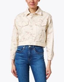 Front image thumbnail - AG Jeans - Miral White Print Cropped Jacket