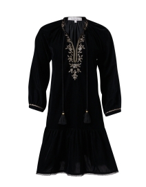 Sloane Black Embroidered Velvet Dress