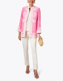 Look image thumbnail - Bella Tu - Ceci Pink Embroidered Linen Jacket