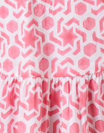 Fabric image thumbnail - Ro's Garden - Deauville Pink Geometric Print Shirt Dress
