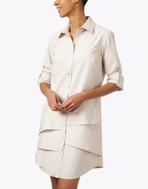Front image thumbnail - Finley - Jenna Beige Cotton Tiered Shirt Dress