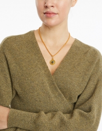 Look image thumbnail - Sylvia Toledano - Labradorite Medallion Gold Pendant Necklace