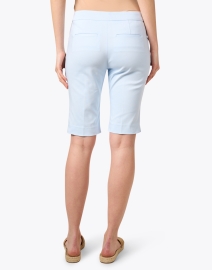 Back image thumbnail - Peace of Cloth - Heather Light Blue Premier Stretch Cotton Shorts