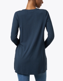 Back image thumbnail - Eileen Fisher - Blue Stretch Jersey Tunic