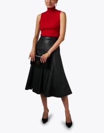 Look image thumbnail - Allude - Red Wool Sleeveless Turtleneck Top