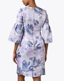 Back image thumbnail - Bigio Collection - Lilac Floral Print Dress