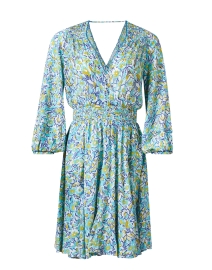 Product image thumbnail - Poupette St Barth - Anabelle Turquoise Floral Print Dress