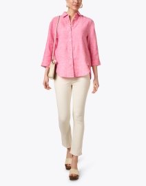 Look image thumbnail - Hinson Wu - Halsey Pink Linen Shirt