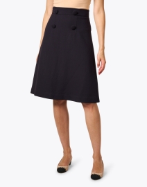 Front image thumbnail - Jane - Olive Soft Black Wool Skirt