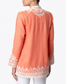 Back image thumbnail - Bella Tu - Ceci Coral Embroidered Linen Jacket
