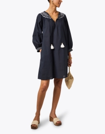 Look image thumbnail - Figue - Charlie Navy Embroidered Cotton Dress