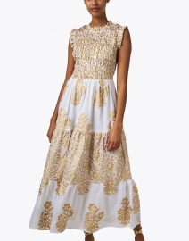Front image thumbnail - Oliphant - Jakarta Gold Print Dress