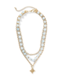 Aquamarine and Gold Multi Chain Necklace