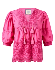 Product image thumbnail - Bell - Katie Pink Cotton Eyelet Top
