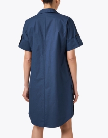 Back image thumbnail - Antonelli - Navy Poplin Shirt Dress
