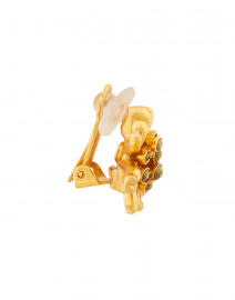 Fabric image thumbnail - Oscar de la Renta - Gold Classic Crystal Flower Button Earrings