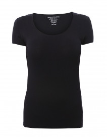 Marine Navy Scoop Neck Stretch Viscose Top