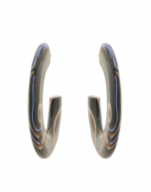 Product image thumbnail - Pono by Joan Goodman - Gia Blue and Brown Resin Hoop Earrings
