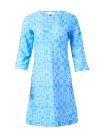 Megan Blue Knot Print Dress