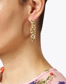 Look image thumbnail - Gas Bijoux - Trevise Gold and Crystal Hoop Earring