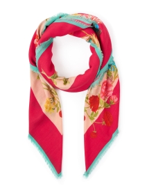 Product image thumbnail - St. Piece - Ruby Pink Floral Print Wool Scarf