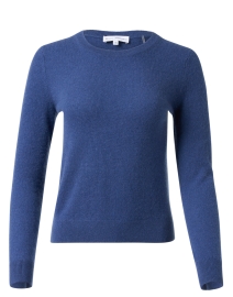 Product image thumbnail - White + Warren - Dark Blue Cashmere Crew Neck Sweater