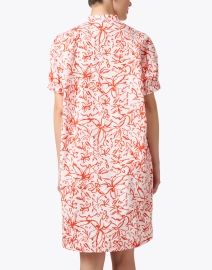 Back image thumbnail - Rosso35 - Orange and White Floral Cotton Dress