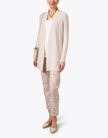 Look image thumbnail - Kinross - Beige Ribbed Cotton Cardigan